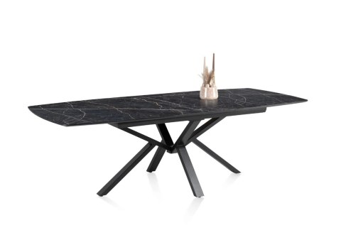 [M, od ręki defekt #1] ONYX Stół Henders& Hazel Palace ciemny marmur 190+ 60 x 110 cm pająk