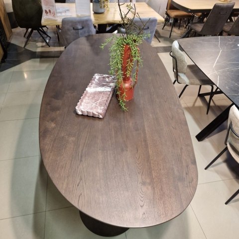 [R, defekt] Stół do jadalni TRENTON 240x110 cm, fornir dębowy, kolor Clay, organiczny kształt