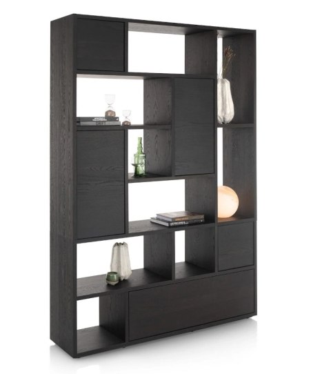 Regał/ parawan LUGANA - Onyx, Fornir Dębowy, 216 cm | Xooon