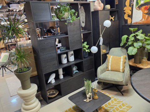 Regał/ parawan LUGANA - Onyx, Fornir Dębowy, 216 cm | Xooon