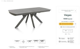 [M, defekt 1] Stół Henders& Hazel Vegas 170+ 60 x 100 cm ceramika na szkle hartowanym