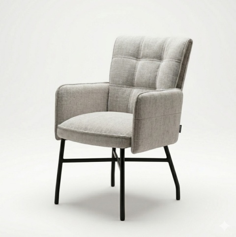 Fotel jadalniany EDEN – Jasnoszara Plecionka, Design Henders & Hazel