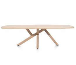 (K, od ręki) Stół Hybryda ARVADA & SHIMLA 220 x 110 cm - lity dąb, owalny blat, skandynawski design