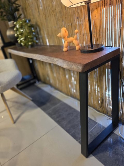 Konsola LOFT LIVE EDGE 178 cm - lity dąb antyczny, naturalna krawędź