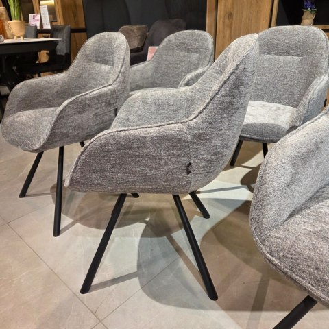 Krzesło Obrotowe CLINT - Tkanina Szenilowa ENZO Grey, Henders & Hazel