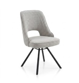 Krzesło do jadalni CHRIS - Tkanina szenilowa LIVIGNO Grey, sprężyny kieszeniowe, Henders & Hazel