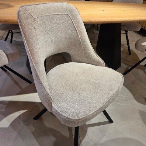 Krzesło do jadalni CHRIS - Tkanina szenilowa LIVIGNO Grey, sprężyny kieszeniowe, Henders & Hazel