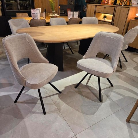 Krzesło do jadalni CHRIS - Tkanina szenilowa LIVIGNO Grey, sprężyny kieszeniowe, Henders & Hazel