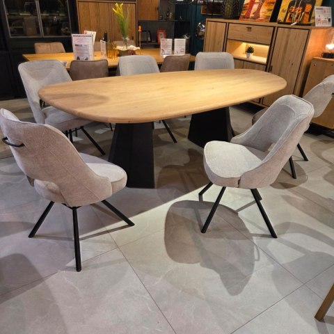 Krzesło do jadalni CHRIS - Tkanina szenilowa LIVIGNO Grey, sprężyny kieszeniowe, Henders & Hazel