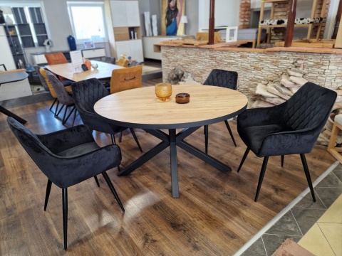 [M] Stół Avalox 150 x 120 cm vintage oak centralna noga