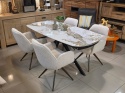 [R,od ręki] Stół Rozkładany AXELLE 180-260 cm - Ceramika Pandora White