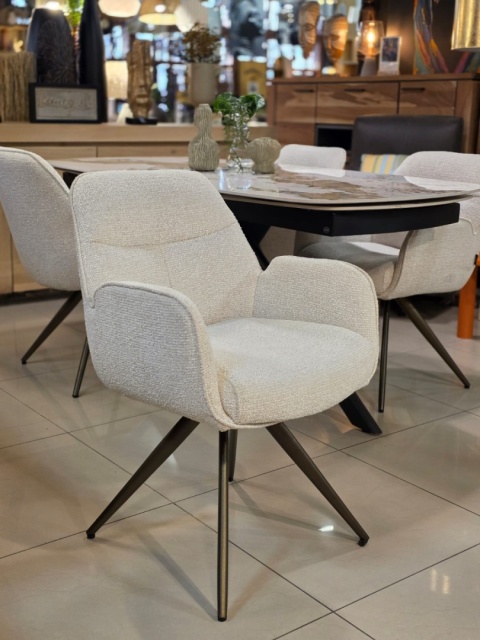 [R,od ręki] Stół Rozkładany AXELLE 180-260 cm - Ceramika Pandora White