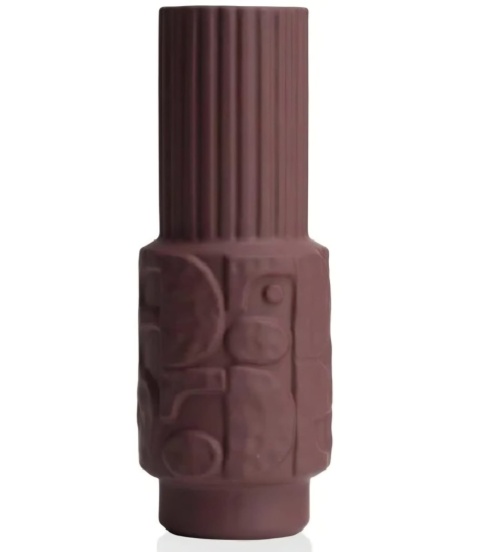 Wazon Ceramiczny ALEX – 40 cm, Burgundowy Mat, COCO maison