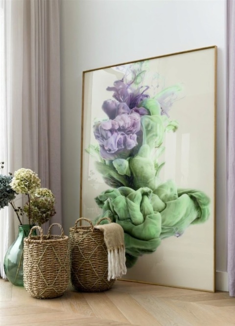 Obraz za szkłem PASTEL CLOUD 120 x 180 cm – Złota rama, Design COCO maison