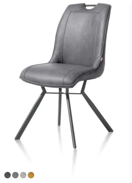 [Fabrycznie nowe] Krzesło jadalniane MICHIEL – Skóra Pala, Nogi Metalowe (Personalizacja)