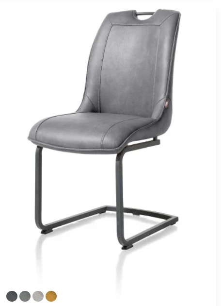 [Fabrycznie nowe] Krzesło jadalniane MICHIEL – Skóra Pala, Nogi Metalowe (Personalizacja)