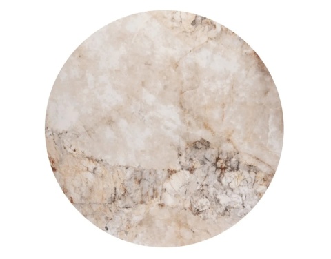 [fabrycznie nowy, na zamówienie] Okrągły Stolik Kawowy Avelli 90 cm – Ceramiczny Blat, Metalowa Podstawa Steelbrown