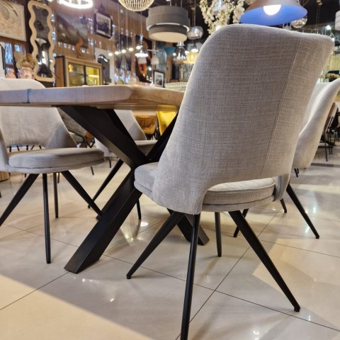 [R, od ręki] Krzesło obrotowe IAN Cadiz Grey - Szlachetny szenil i industrialna forma