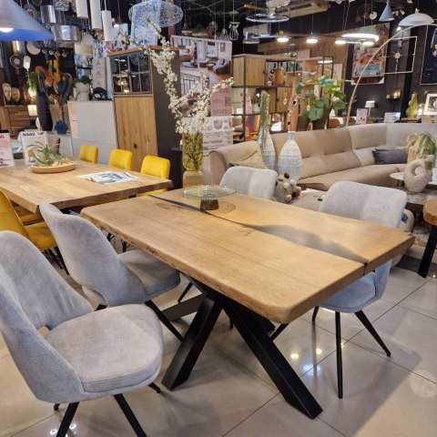 [R, od ręki] Krzesło obrotowe IAN Cadiz Grey - Szlachetny szenil i industrialna forma