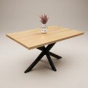 [R, od ręki] Stół dębowy NORDIC 140x90 cm - lity dąb 4 cm, centralna noga, lakier mat