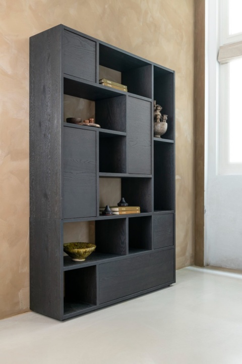 Regał/ parawan LUGANA - Onyx, Fornir Dębowy, 216 cm | Xooon