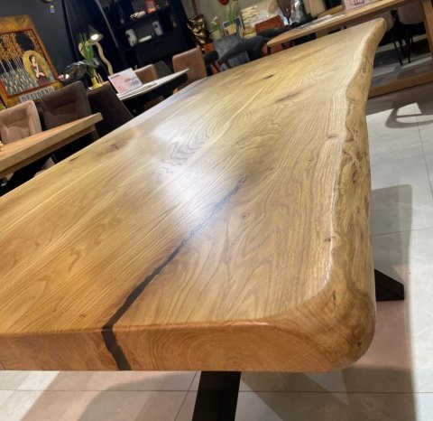 [K, od ręki] Stół dębowy MASIV kolor Klasyk 210 x 100 cm - Lity dąb 5 cm, żywica transparentna