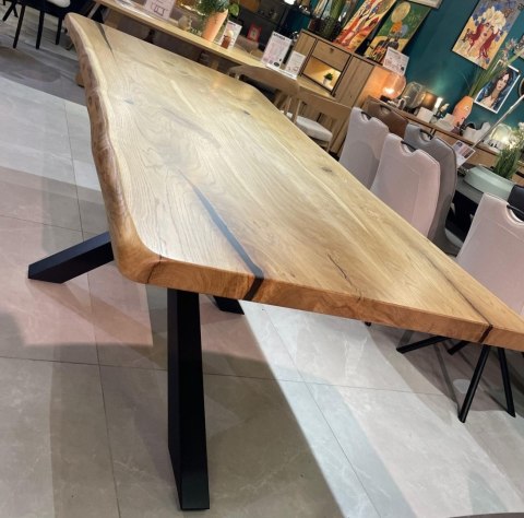 [K, od ręki] Stół dębowy MASIV kolor Klasyk 210 x 100 cm - Lity dąb 5 cm, żywica transparentna