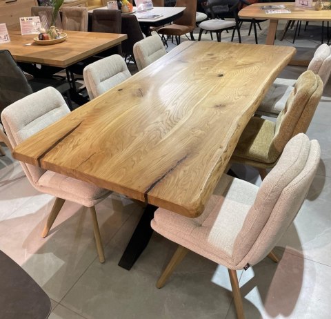 Stół dębowy MASSIV klsayk 210 x 100 cm - Lity dąb 5 cm, żywica transparentna