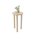 Stolik pomocniczy BARRY Ø35 cm - beżowy MDF, rattan, szkło, wys. 60 cm, COCO maison
