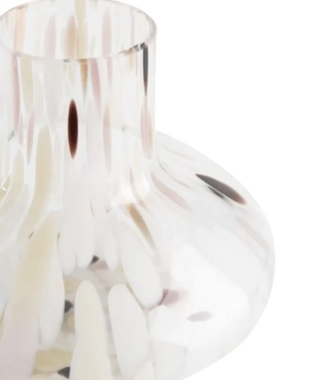 Wazon szklany LOUA 19 cm - wielokolorowy wzór stippen, COCO maison