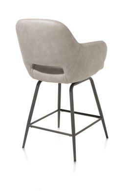 [fabrycznie nowe] Designerskie Krzesło Barowe NIKOLAS XOOON - Mikrofibra Pala, Kolor Jasnoszary | Obrót 360° z Powrotem