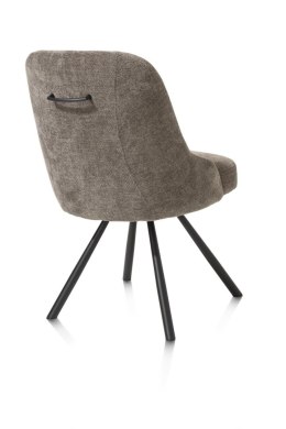 [fabrycznie nowe] Obrotowy Fotel Jadalniany Habufa Eva - Tkanina Livigno Brown