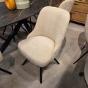 [fabrycznie nowe] Obrotowy Fotel Jadalniany Habufa Eva - Tkanina Livigno Cream