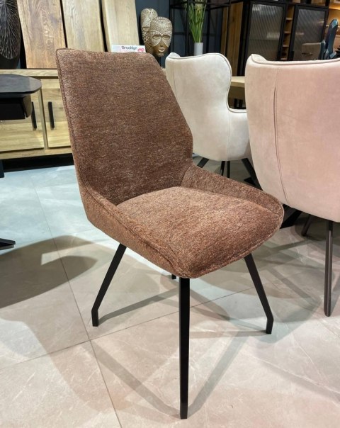 [od ręki] Krzesło jadalniane SCOTT - Tkanina szenilowa Enzo (Lava), Design Habufa