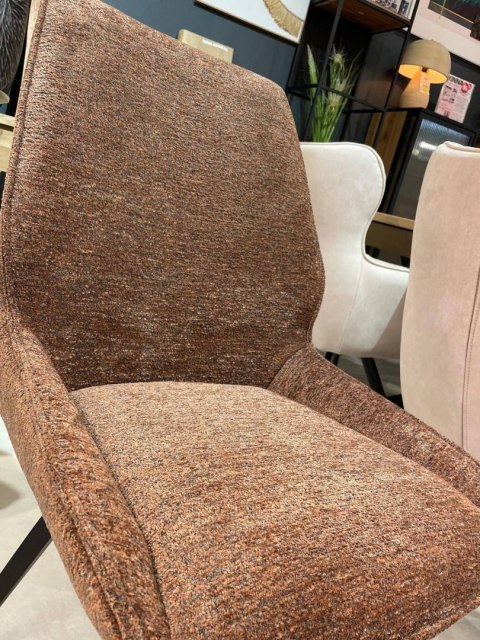 [od ręki] Krzesło jadalniane SCOTT - Tkanina szenilowa Enzo (Lava), Design Habufa