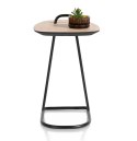 Ekskluzywny Stolik pod Laptopa MASURA - XOOON | Blat HPL (Primo Laminato), Czarny Metalowy Stelaż, kolor blaru NATURAL