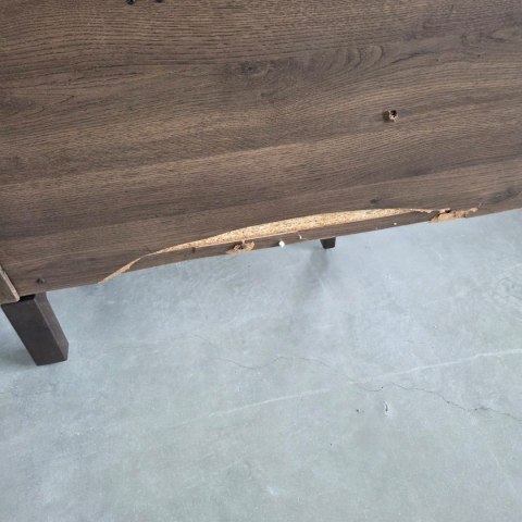 [K, defekt] Komoda / Sideboard RAVELLO 220 cm - Fornir Dębowy w Kolorze Bazaltowym, Matowy Lakier Platynowy, Soft-Closing