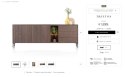 [od ręki] Komoda TRENTON 210 cm z forniru dębowego w kolorze clay, metalowa podstawa, 2 drzwi, 3 szuflady, 2 nisze LED