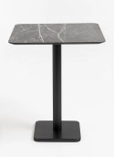 [K, od ręki] Kwadratowy Stolik Bistro BREST 75 x 75 cm - COCO maison | Blat HPL Jasno-szary (Kamień Look), Czarna Noga