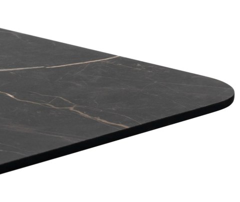 [K, od ręki] Kwadratowy Stolik Bistro BREST 75 x 75 cm - COCO maison | Blat HPL Onyx (Ciemny Marmur), Czarna Noga