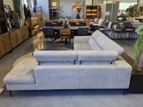 [K, od ręki] Sofa Narożna TALISMAN| Regulowane Zagłówki, Sprężyny Kieszeniowe + Pianka Memory, Tkanina Szenilowa Enzo Champagne