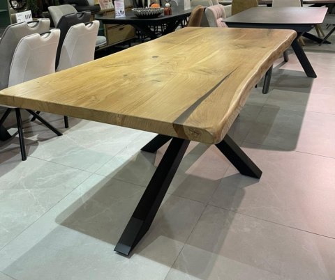 [K, od ręki] Stół dębowy MASIV kolor Klasyk 210 x 100 cm - Lity dąb 5 cm, żywica transparentna