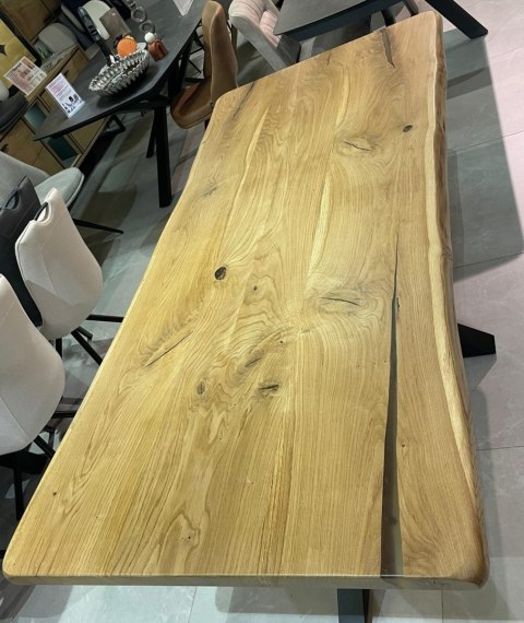 [K, od ręki] Stół dębowy MASIV kolor Klasyk 210 x 100 cm - Lity dąb 5 cm, żywica transparentna