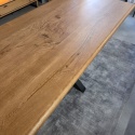 [OD RĘKI] Dębowy Stół MASIV 210x100 cm – Lity Blat 5 cm, Wybarwienie C4, Żywica Perłowo-Transparentna, Krawędź Prosta Zaoblona
