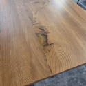 [OD RĘKI] Dębowy Stół MASIV 210x100 cm – Lity Blat 5 cm, Wybarwienie C4, Żywica Perłowo-Transparentna, Krawędź Prosta Zaoblona