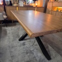 [OD RĘKI] Dębowy Stół MASIV 210x100 cm – Lity Blat 5 cm, Wybarwienie C4, Żywica Perłowo-Transparentna, Krawędź Prosta Zaoblona