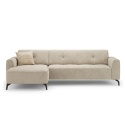 [K] Luksusowa Sofa z Szezlongiem TARRA – Tkanina Szenilowa Livigno Beż, Sprężyny Kieszeniowe, Design Premium