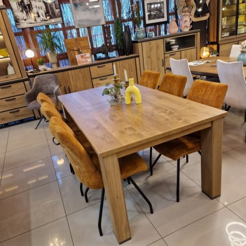 [R] Ekskluzywny Dębowy Stół Rozkładany CANOVA 200-260 cm - Kolor Railway Brown, System Motylkowy, Projekt Premium