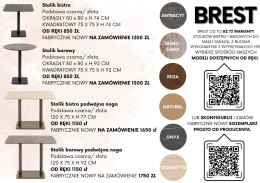 Stolik Bistro / Barowy BREST - COCO maison | Konfigurator 72 Wariantów | Niezniszczalne Blaty HPL (6 Optyk do Wyboru)
