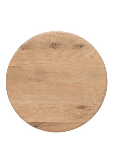 [fabrycznie nowe] Stolik Pomocniczy RAVELLO 45 cm - Henders & Hazel | Okrągły Blat z Litego Dębu, Kolor Dune (Piaskowy)